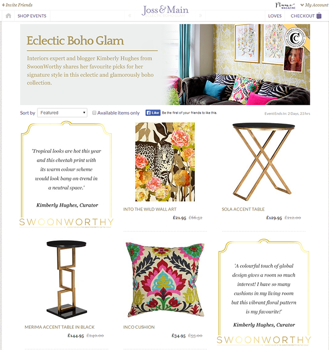 Eclectic Boho Glam   Top picks by expert interiors blogger SwoonWorthy   Joss and Main