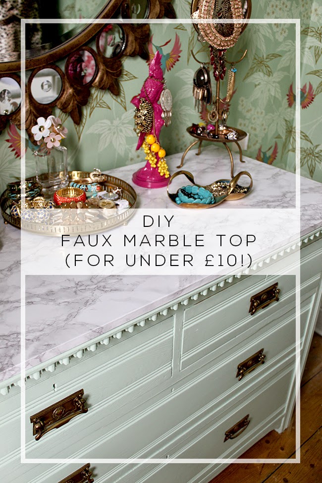 Using Epoxy to Create a Faux Marble Top: Glam Desk Makeover