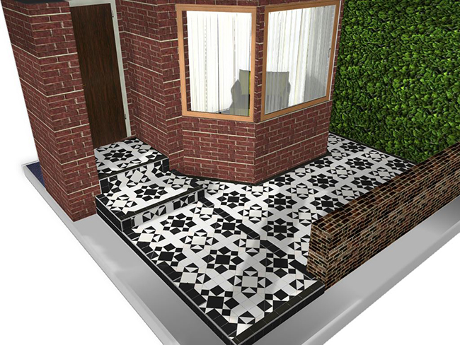 KH garden - Eltham pattern in Black & Dover White FINAL