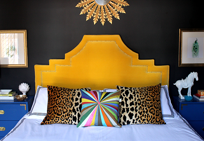 yellow headboard