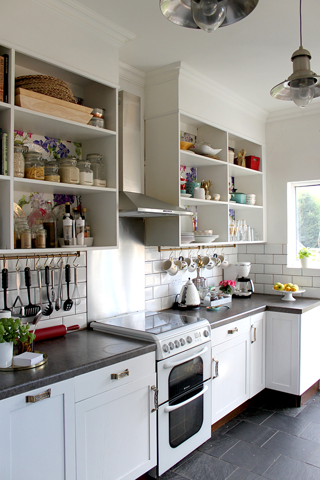 kitchen with open storage