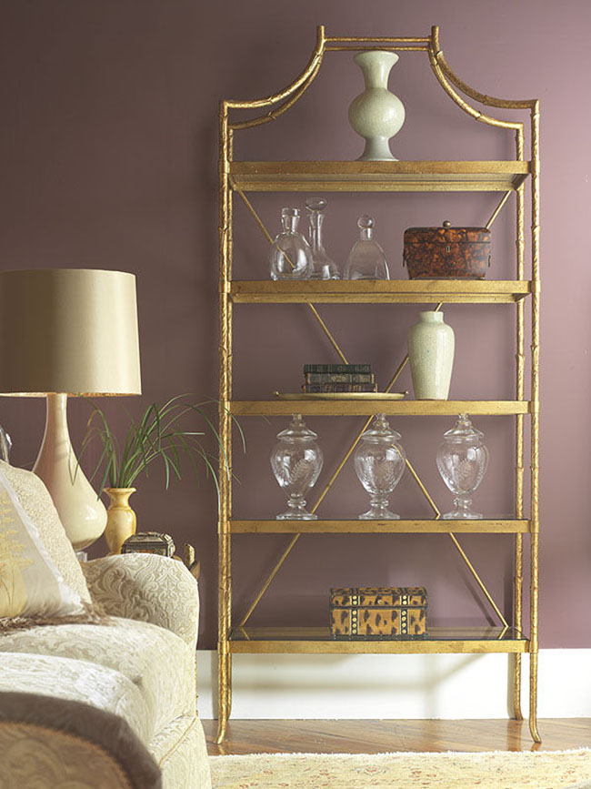 vintage brass etagere