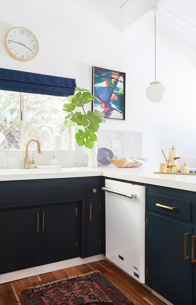 Emily Henderson blue and white kitchen