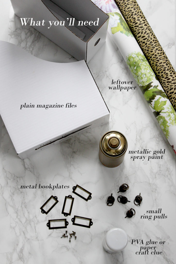 Here's what you'll need to make my DIY Ikea magazine files.