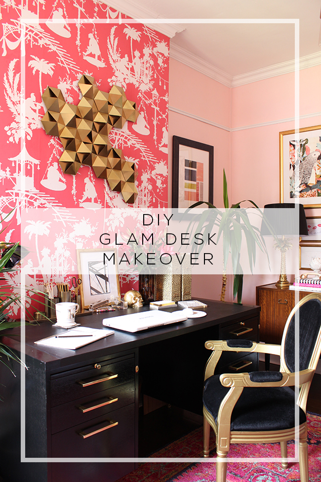 Art Deco Inspired Glam Desk Makeover