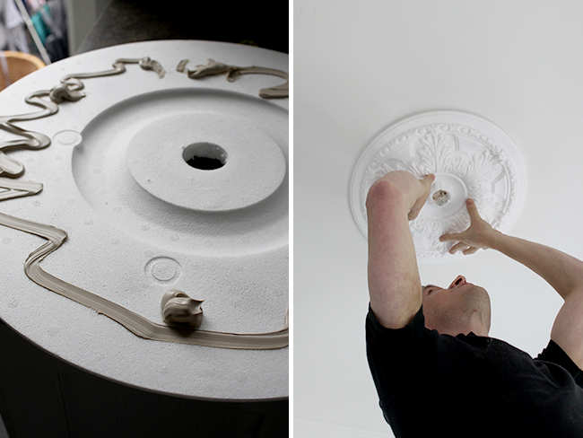 Attaching the ceiling rose