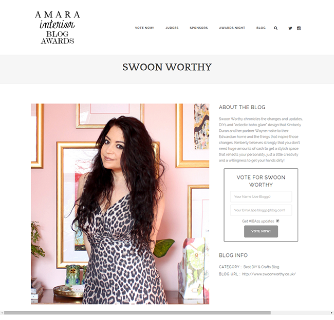 Vote for Swoon Worthy in the  IBA15