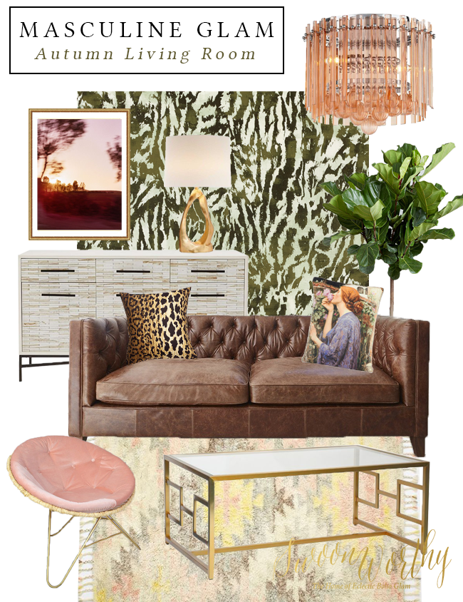 Moodboard: Masculine Glam Autumn Living Room - Swoon Worthy