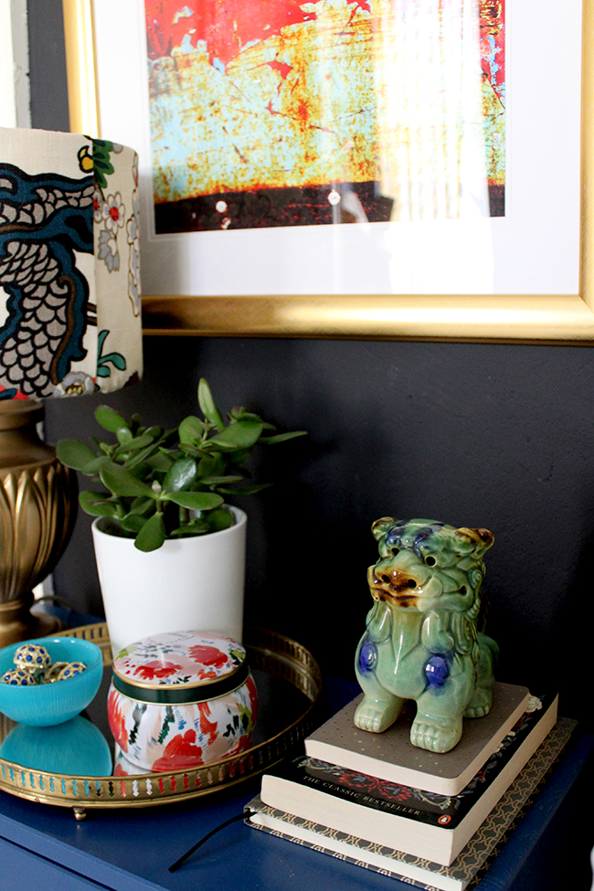 Follow my tips and find out how to Style a Bedside Table with a Boho Brights theme