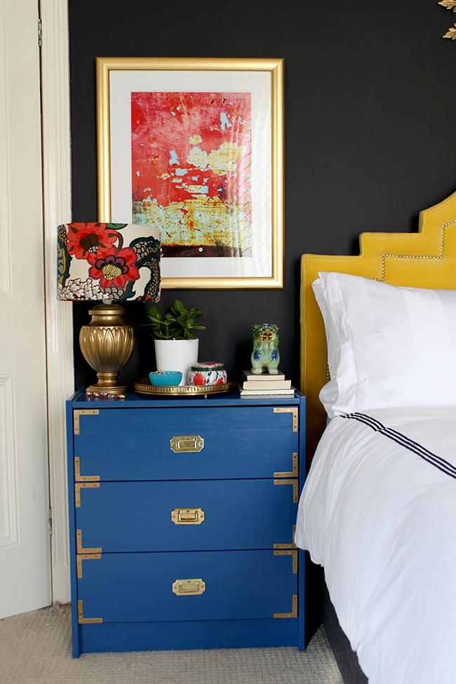 Find out how to style a bedside table and create a Boho Brights look