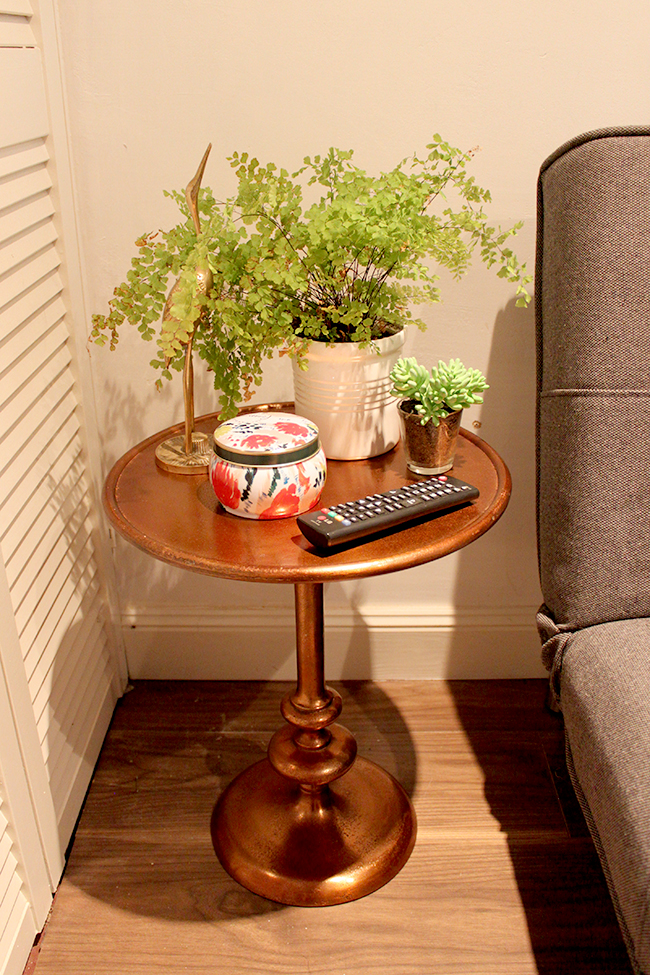 copper table in man cave