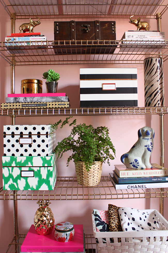 Swoon Worthy - Brass Ikea office shelving