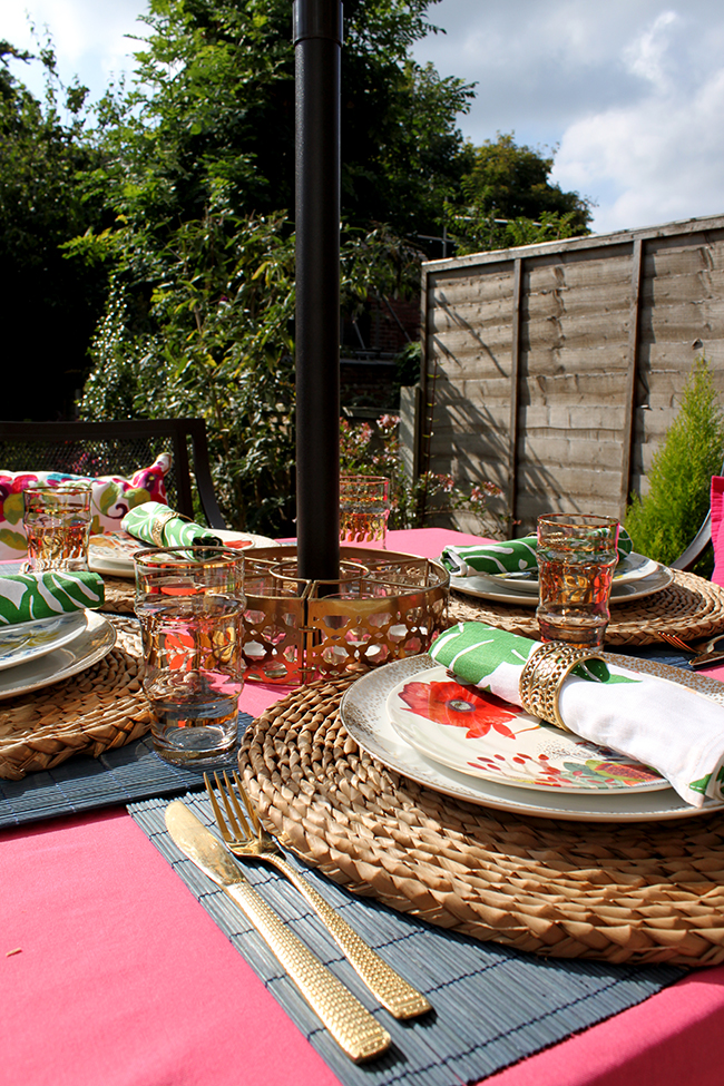 Eclectic Boho Glam Garden Reveal - Swoon Worthy - garden table