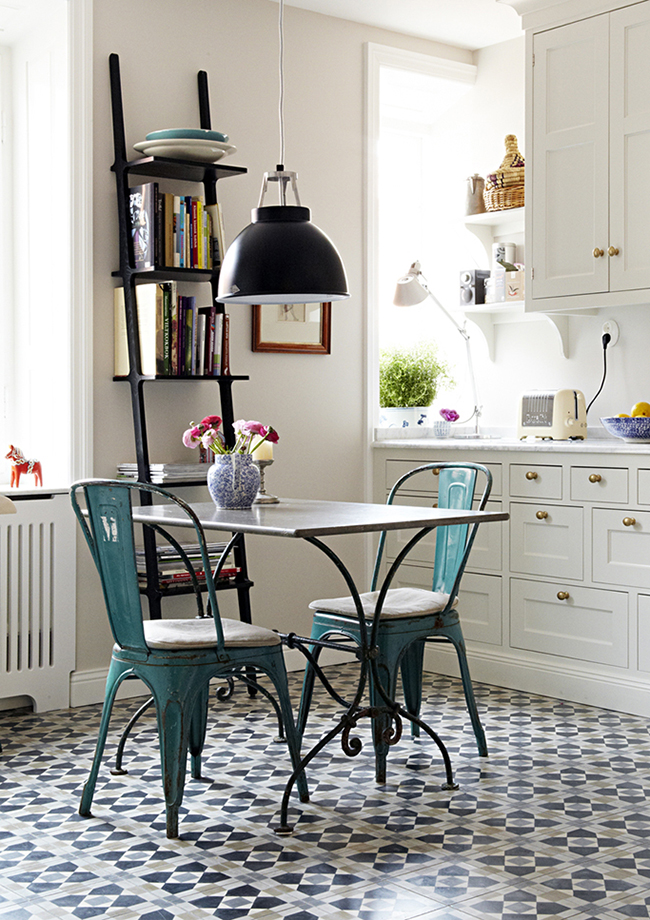 Kitchen with bistro chairs