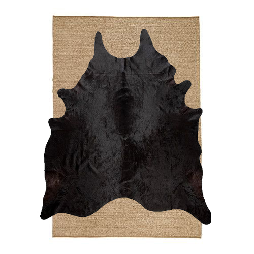 Sinnerlig rug ikea seagrass with black cowhide on top