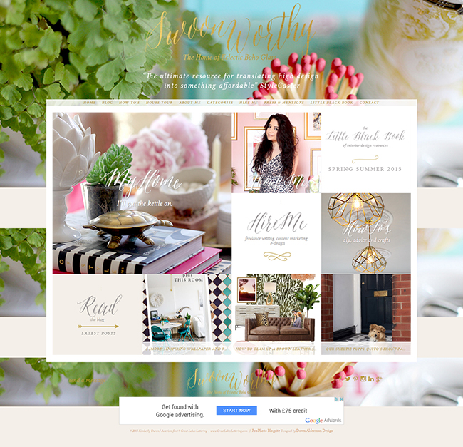 Swoon Worthy Homepage Screen Shot Aug 2015