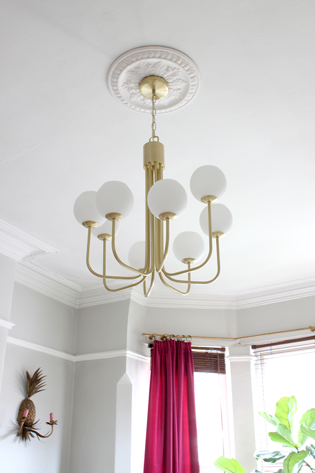 Swoon Worthy - living room brass light fixture from John Lewis