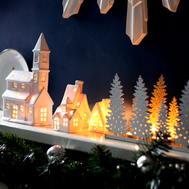 Christmas tealight village