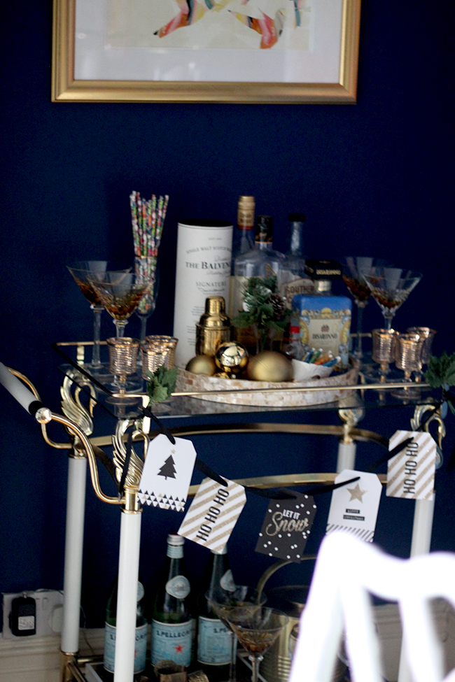 Swoon Worthy - Christmas Dining Room bar cart - see more at www.swoonworthy.org 