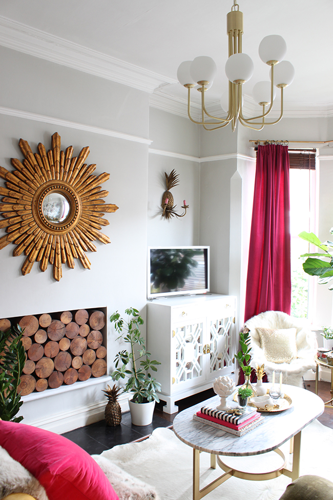 Swoon Worthy living room with grey walls and white coving