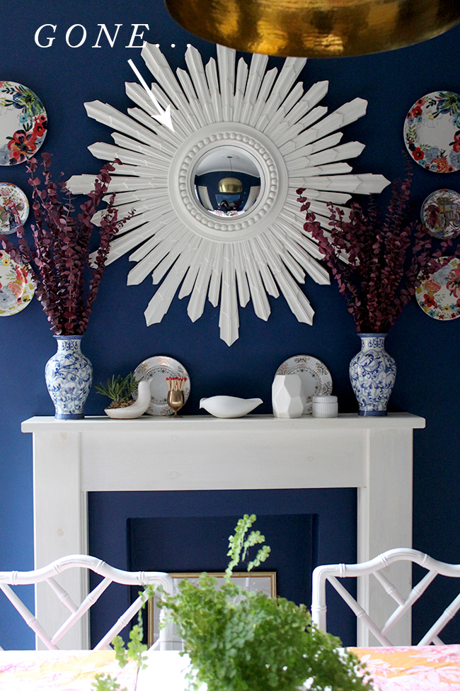 White sunburst mirror for sale