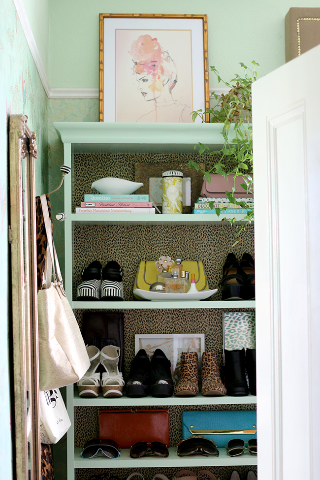 Swoon Worthy - Dressing Room Tour - Billy bookcases filled with shoes and bags