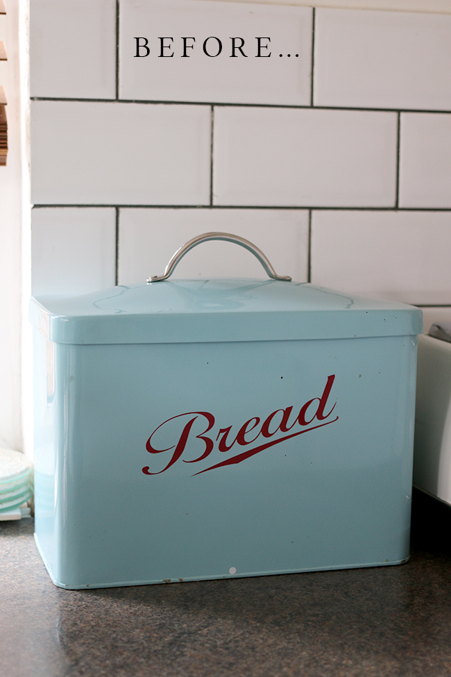 DIY bread bin makeover before