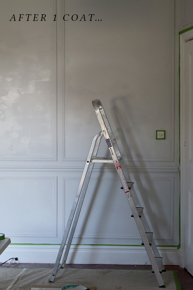 Wondering is Farrow & Ball worth the money? This is one coat of Farrow & Ball Blackened over white paint.