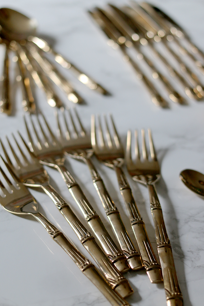 Gold Bamboo Cutlery 2