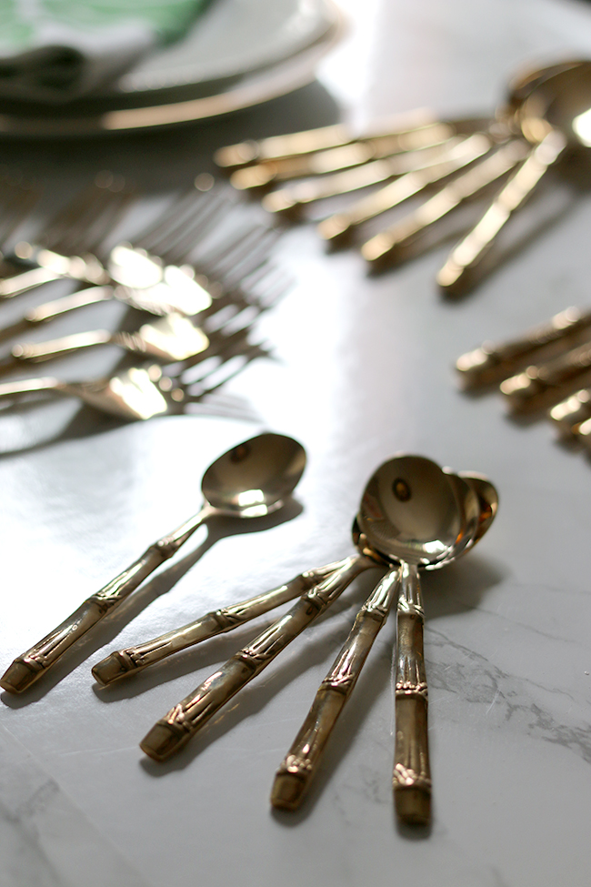 Gold Bamboo Cutlery