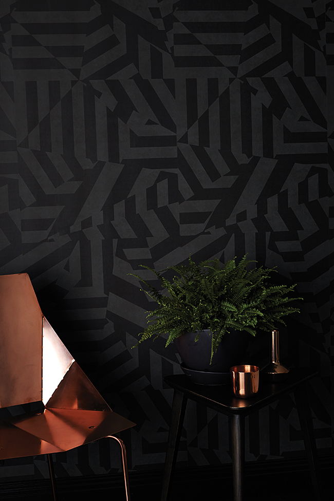 17 Patterns_ Dazzle Wallpaper_Charcoal