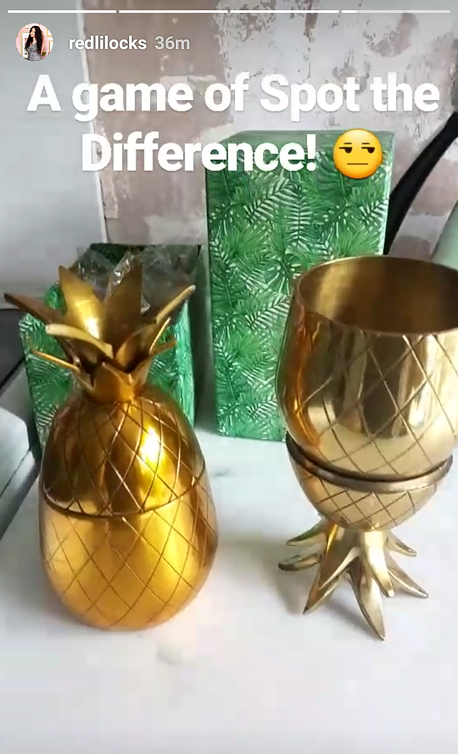 pineapple brass tumblers