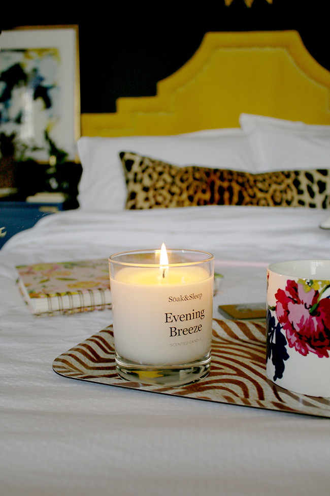 summer candle in bedroom