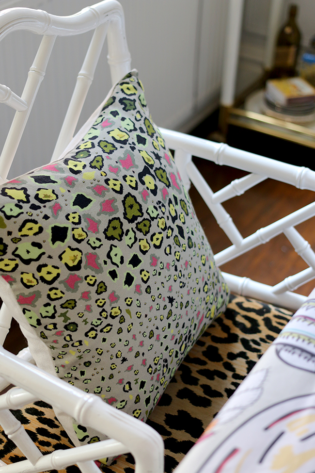 Colourful table setting with plants and animal prints