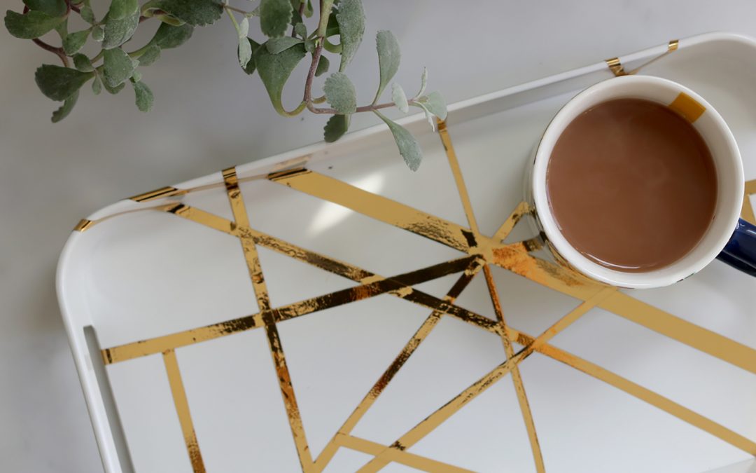 DIY Kelly Wearstler ‘Channels’ Inspired Gold Tray