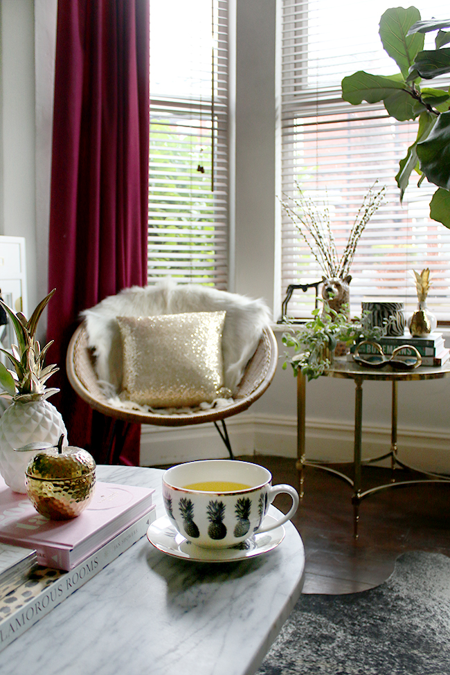 vintage hoop chair eclectic styling living room