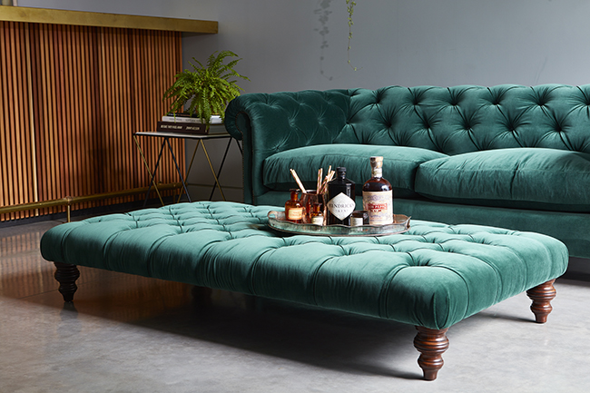 emerald green velvet chesterfield sofa from Darlings of Chelsea