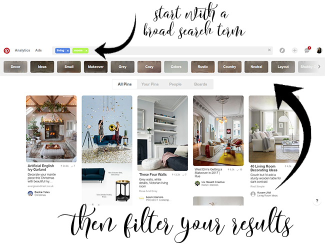 Find out how to use the search tags function on Pinterest to help find content you're interested in