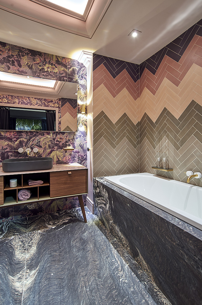 C.P. Hart and House of Hackney pink quartz glam bathroom