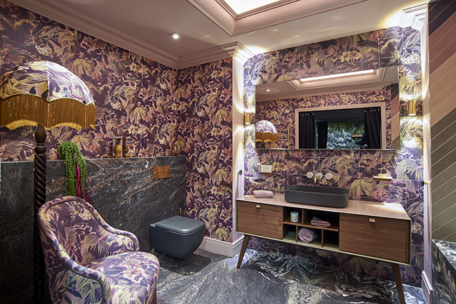 C.P. Hart and House of Hackney pink quartz glam bathroom