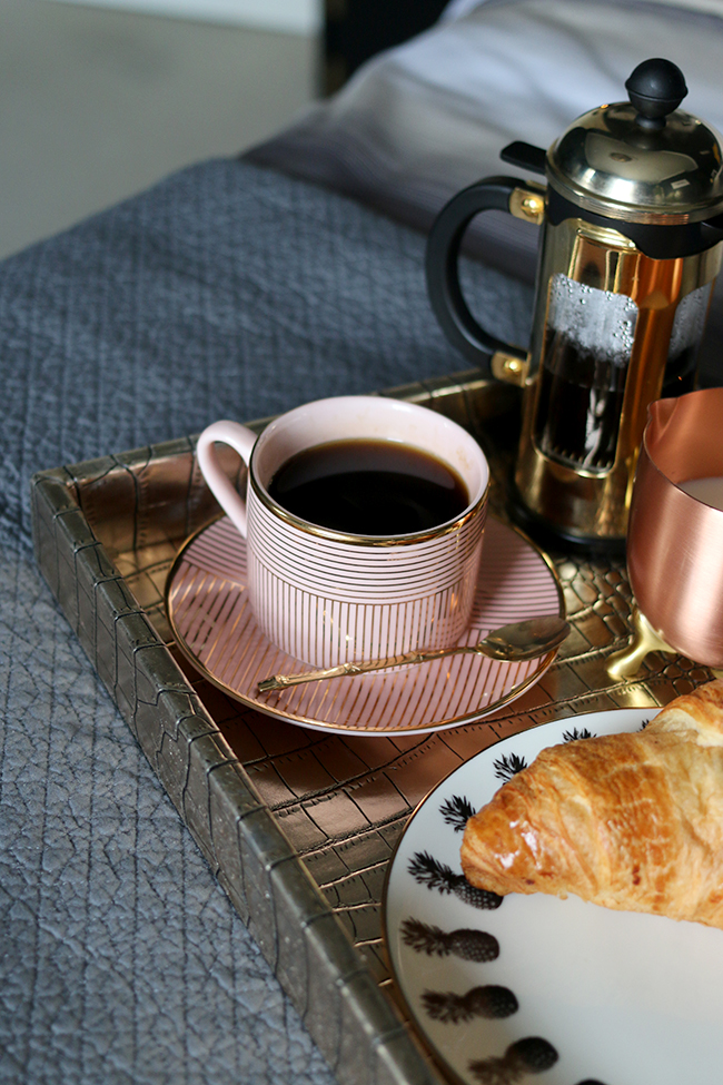 breakfast in bed - getting the hotel look at home