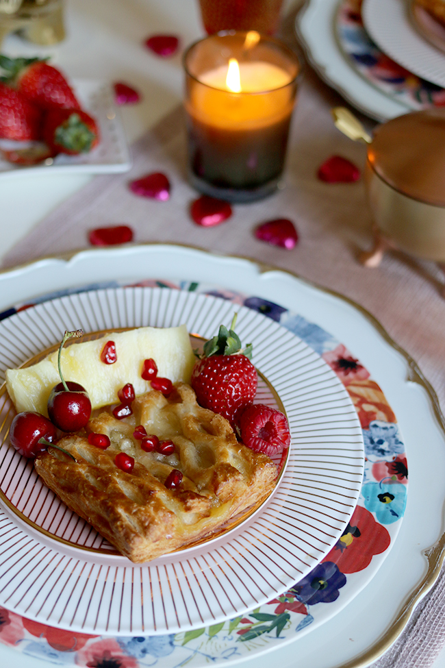 Treat your other half to a romantic breakfast Valentine's Day table setting for two!