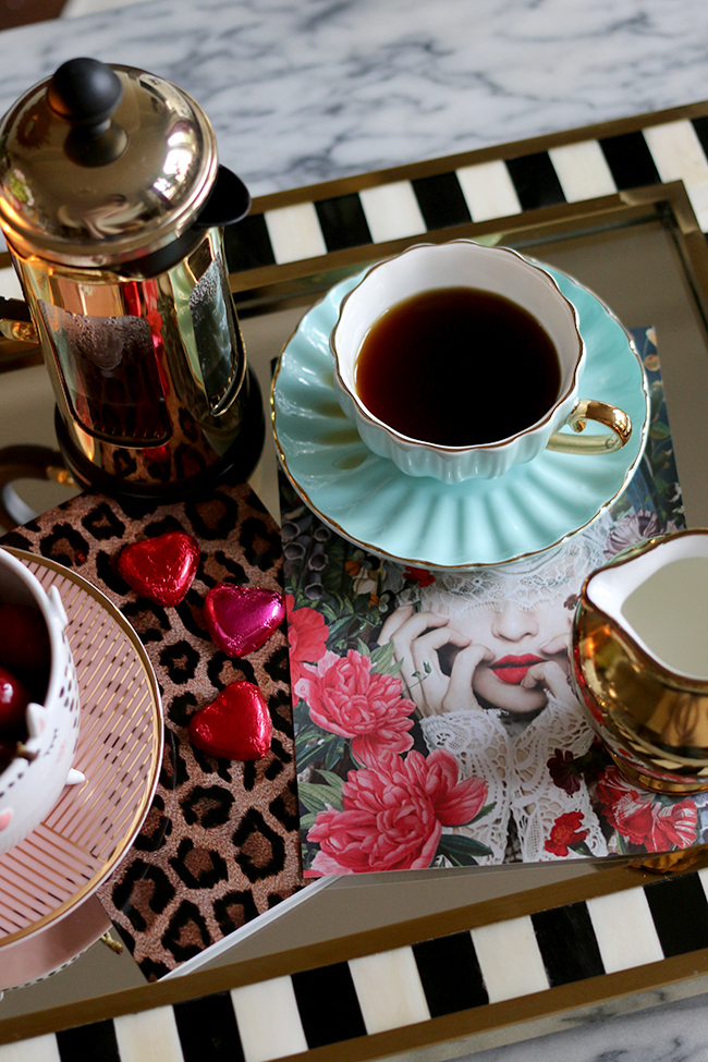 coffee table tray styling