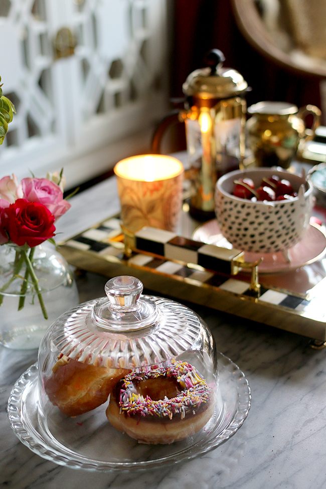 style a coffee table for Valentine's Day