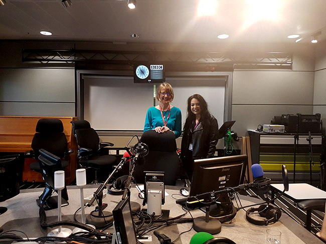 BBC Radio4 Presenter Melanie Abbott and I at the studio!