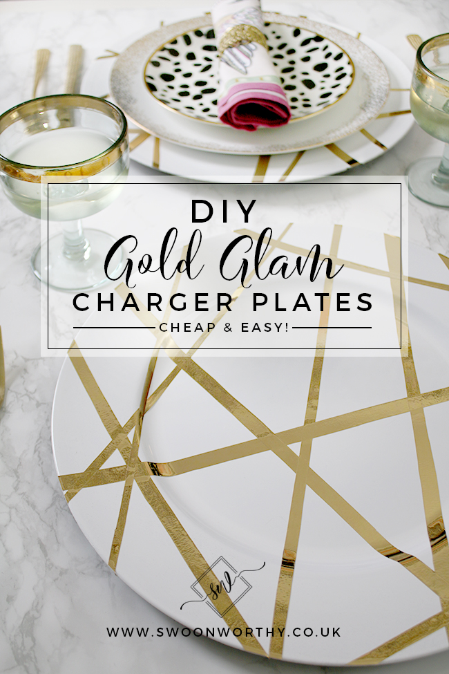 Looking to add a touch of glam to your dining table? This super easy DIY charger plates tutorial only takes 20 minutes to do and only costs a small amount but looks a million bucks on your table!