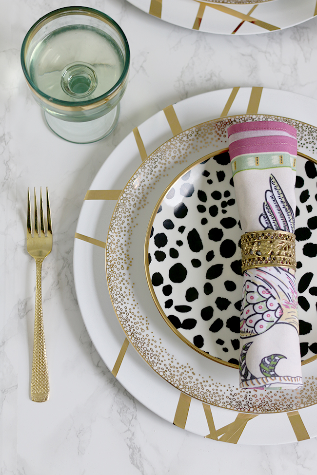 Add a touch of luxury to your dinner table with my gold, glam DIY Charger Plates