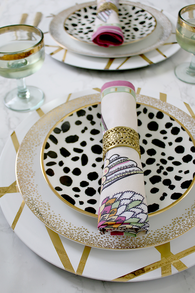 Hosting a dinner party? My DIY charger plates are perfect for adding a touch of glam to your place settings