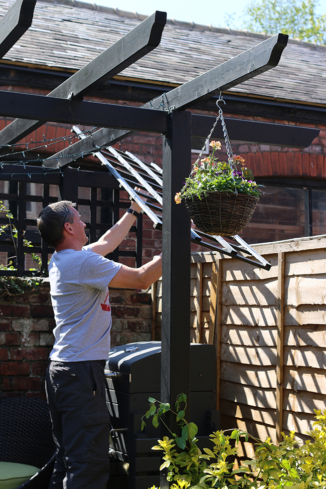 adding trellis to the pergola