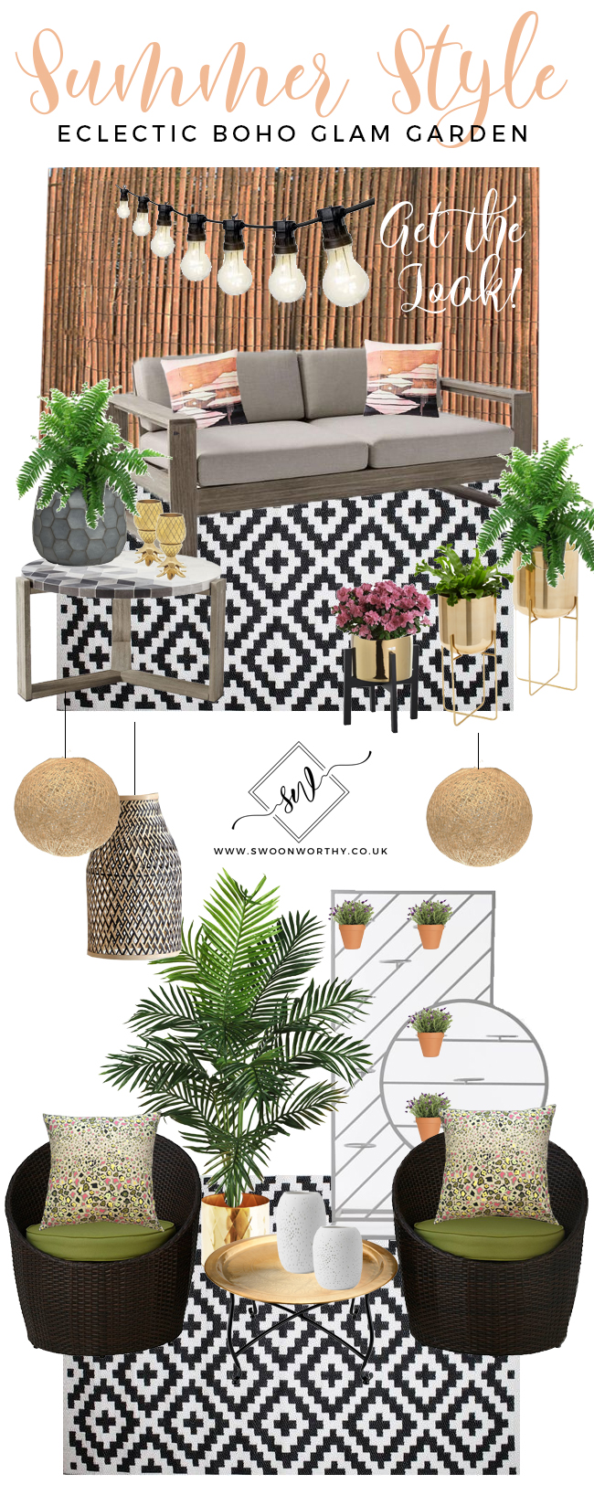 Swoon Worthy Garden Patio Get the Look - Eclectic Boho Glam